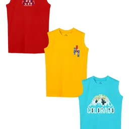 KiddoPanti Boys Pack Of 3 Graphic Printed Sleeveless T-shirt-picture-32