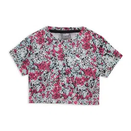 Puma TRAIN FAVORITE Girls Printed Relaxed Fit Crop T-Shirt-picture-52