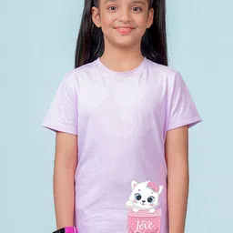 NUSYL Girls Graphic Printed Cotton T-shirt-image-40