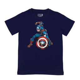 Marvel by Wear Your Mind Boys Navy Blue Printed T-shirt-picture-33