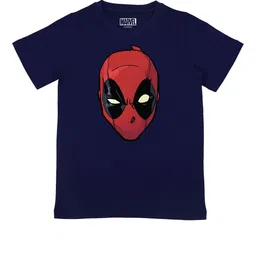 Marvel by Wear Your Mind Boys Navy Blue Deadpool Printed T-shirt-picture-19