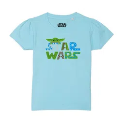 Star Wars by Wear Your Mind Girls Blue & Green Star Wars Printed Pure CottonT-shirt-picture-17