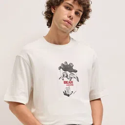 THE BEAR HOUSE Men Graphic Printed Round Neck Cotton Relaxed Fit T-shirt-picture-41