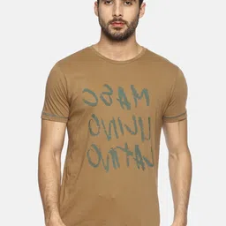 Masculino Latino Men Khaki Typography Printed T-shirt-picture-29