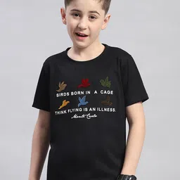 Monte Carlo Boys Round Neck Typography Printed Cotton T-shirt-picture-17
