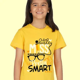 NUSYL Girls Typography Printed T-shirt image 1