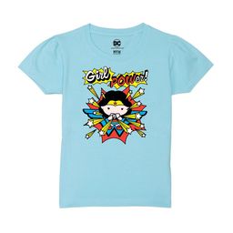 Wear Your Mind Girls Graphic Printed Puff Sleeves Pure Cotton T-shirt-picture-4