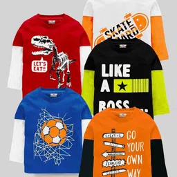KUCHIPOO Boys Typography 5 Printed T-shirt-picture-29