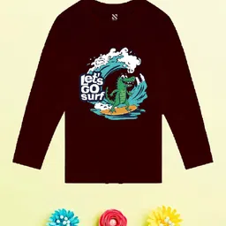 NUSYL Boys Maroon Printed T-shirt-picture-26