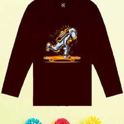 NUSYL Boys Maroon Printed T-shirt-picture-20