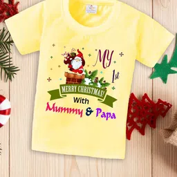 Babywish Kids Typography Printed Cotton Christmas T-Shirt-picture-58