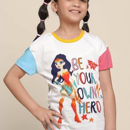 Kids Ville Girls Wonder Woman Printed Cotton T-Shirt-picture-29