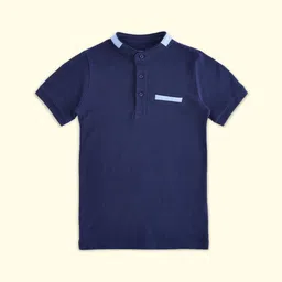 Pantaloons Junior Boys Navy Blue Solid Cotton T-shirt-picture-27