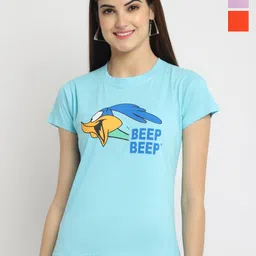 Fabflee Regular Fit Pack Of 3 Printed Round Neck Cotton T-shirt-picture-31