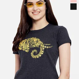 Fabflee Regular Fit Pack Of 3 Printed Round Neck Cotton T-shirt image 1