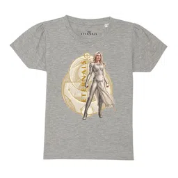 Marvel by Wear Your Mind Girls Grey Superhero Printed Pure Cotton T-shirt-picture-18