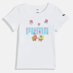 Puma Kids x SPONGEBOB Logo Printed Regular fit Pure Cotton T-shirt-picture-42