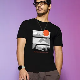Bewakoof Men Black Printed Cotton Pure Cotton T-shirt-picture-18