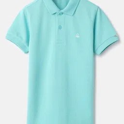 United Colors of Benetton Boys Solid Polo Collar Pure Cotton T-shirt-picture-43