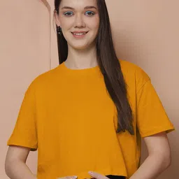 Friskers Women Cotton Oversized Crop T-shirt-image-6