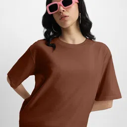 JUNEBERRY Round Neck Pure Cotton Oversized T-shirt-picture-10
