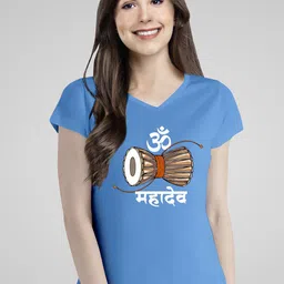 Pootlu Graphic Printed V-Neck Cotton Regular T-shirt-picture-13