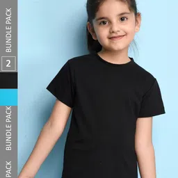 NUSYL Girls Pack Of 2 Round Neck T-shirt-picture-30