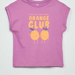KIABI Girls Cotton Printed Extended Sleeves T-shirt-picture-34