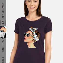 CHOZI Pack Of 2 Graphic Printed Short Sleeves Pure Cotton T-shirt-picture-29