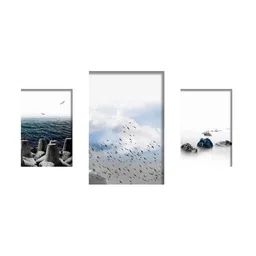 SAF White & Grey 3 Pieces Framed Nature Wall Art image 2