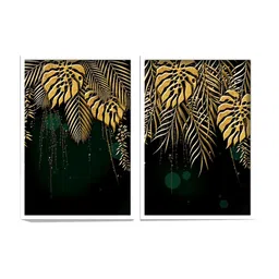 SAF White & Black 2-Pieces Modern Art Printed Framed Wall Art image 2