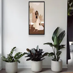 AbhiKalpya Art Studio-Get a vibe Brown & Cream Canvas Painting Wall Art image 4