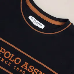 U.S. Polo Assn. Men Typography Striped Applique Slim Fit T-shirt image 2