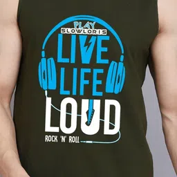 SLOWLORIS Men Typography 2 Printed Pockets Slim Fit T-shirt image 2