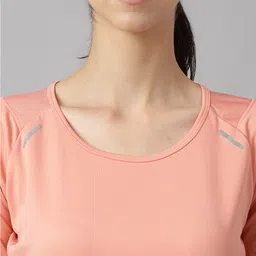 Alcis Women Rosette Anti-Static Slim-Fit Round Neck Sustainable Pro-Run Training T-Shirt image 2