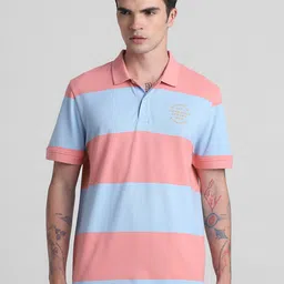 Jack & Jones Colourblocked Polo Collar Pure Cotton Slim Fit T-shirt image 2