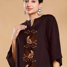 LetsDressUp Quirky Printed Notched Neck Flared Sleeves Straight Kurta image 2