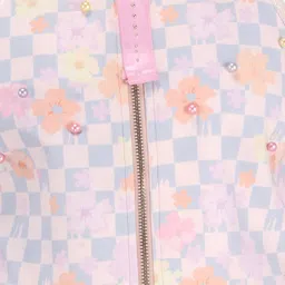 CUTECUMBER Floral Printed Mock Collar Sweatshirt image 2