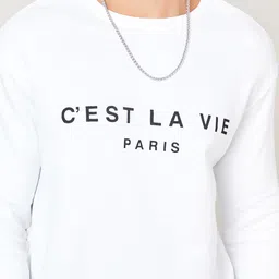 Styli White Minimal Slogan Text Print Detail Relaxed Sweatshirt image 2