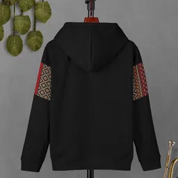 HELLCAT Boys Geometric Printed Cotton Hooded Sweatshirt image 3