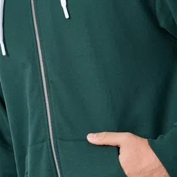 Styli Green Hooded Long Sleeves Relaxed Fit Front-Open Sweatshirt image 5