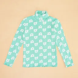 Pantaloons Junior Girls Floral Printed High Neck T-Shirt image 2