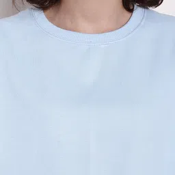 Imsa Moda Typography Printed Pullover Ribbed Sweatshirt image 2