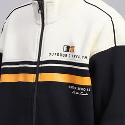 Monte Carlo Boys Colourblocked Stand Collar Front Open Sweatshirt image 2