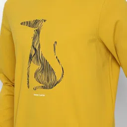 SIMON CARTER LONDON Men Mustard Yellow Printed Sweatshirt image 2