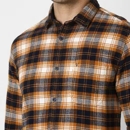VAN HEUSEN DENIM LABS Men Multicoloured Slim Fit Checked Casual Shirt image 2
