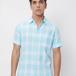 Mufti Slim Fit Gingham Checks Cotton Casual Shirt image 2