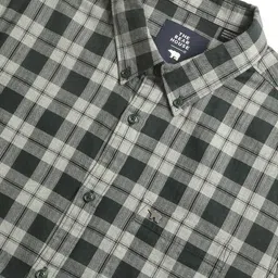 THE BEAR HOUSE Slim Fit Tartan Checked Button Down Collar Pure Cotton Casual Shirt image 4