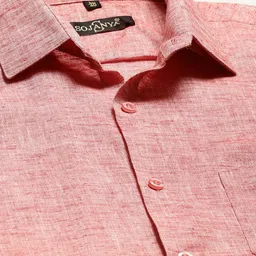 SOJANYA Men Pink Classic Regular Fit Solid Casual Shirt image 2