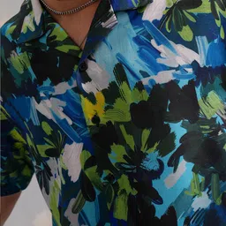 HIGHLANDER Floral Printed Cuban Collar Casual Shirt image 2